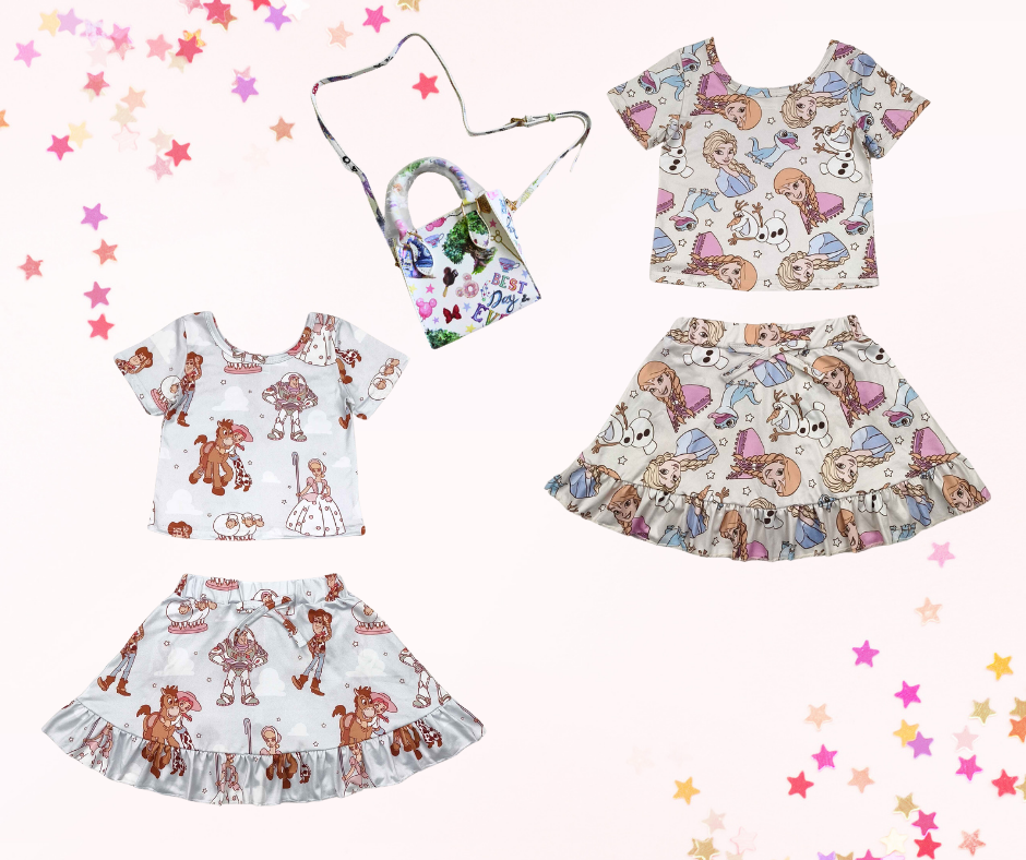 Girls Skort Set – Toys or Ice Sisters | Built-In Shorts