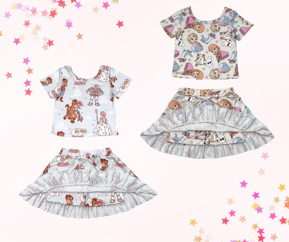 Girls Skort Set – Toys or Ice Sisters | Built-In Shorts