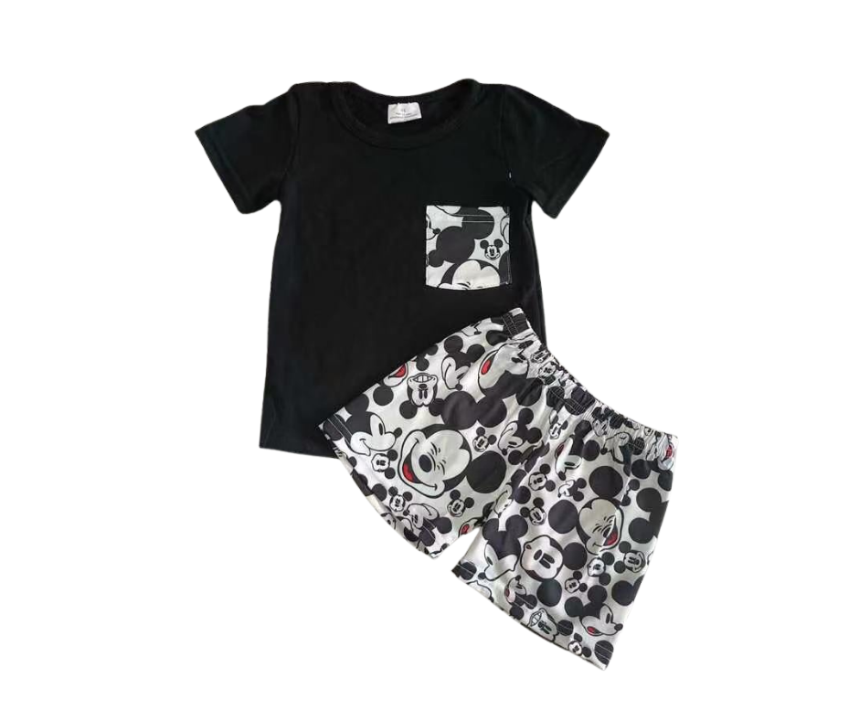 Boys Character Pocket Tee & Shorts Set – 2-Piece Park Vacation Outfit
