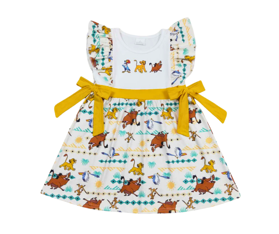 Lion-Themed Family Matching Outfits – Dress, Ruffle Shorts Set & Boys Tee Set