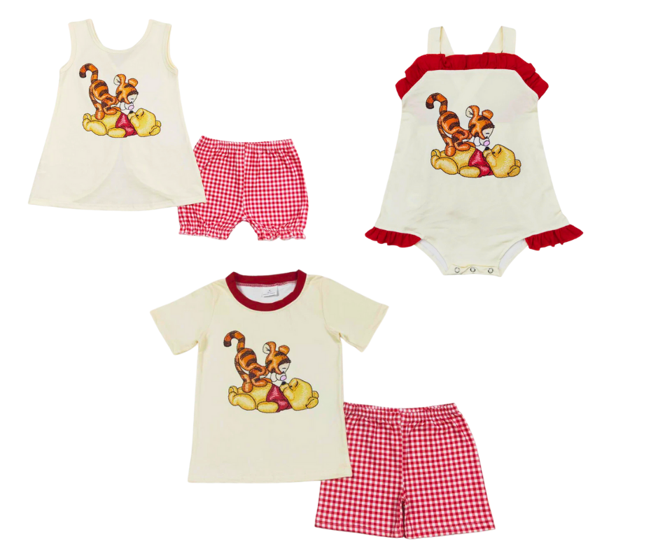 Tigger & Bear Matching Outfits – Romper, Tank Set, Tee Set for Boys & Girls