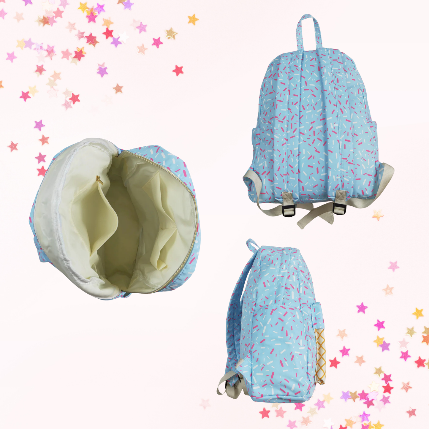 Matching Kids Backpack and Lunchbox Set for Kids – Toddler, Preschool, School, Pink or Blue Sprinkles