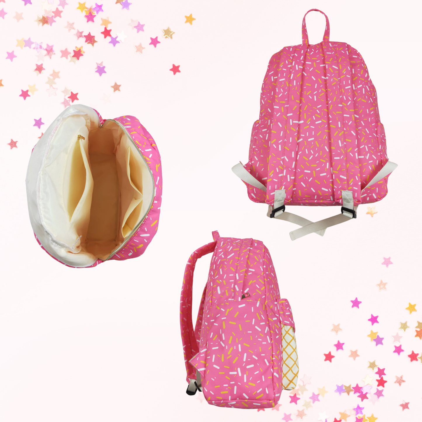 Matching Kids Backpack and Lunchbox Set for Kids – Toddler, Preschool, School, Pink or Blue Sprinkles