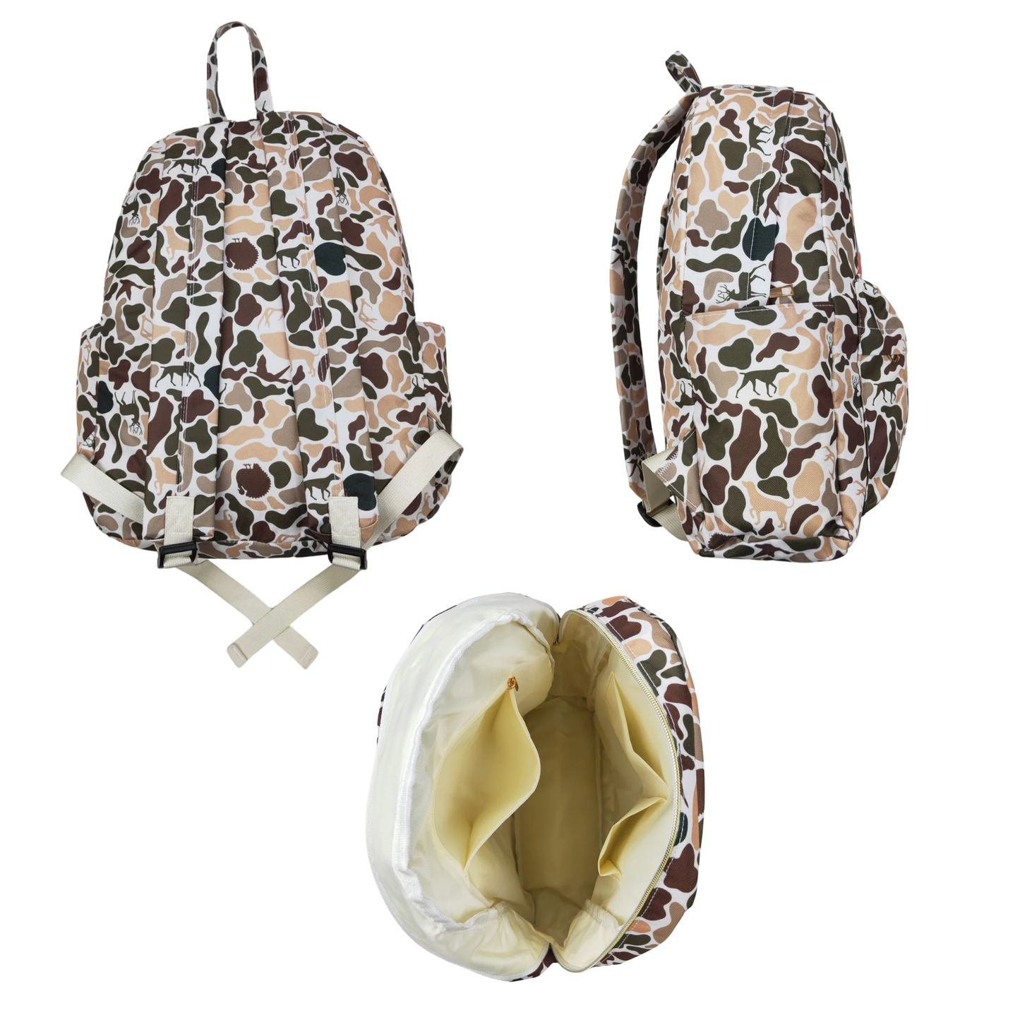 Matching Kids Backpack and Lunchbox Set for Kids – Toddler, Preschool, Camouflage Multi Animal
