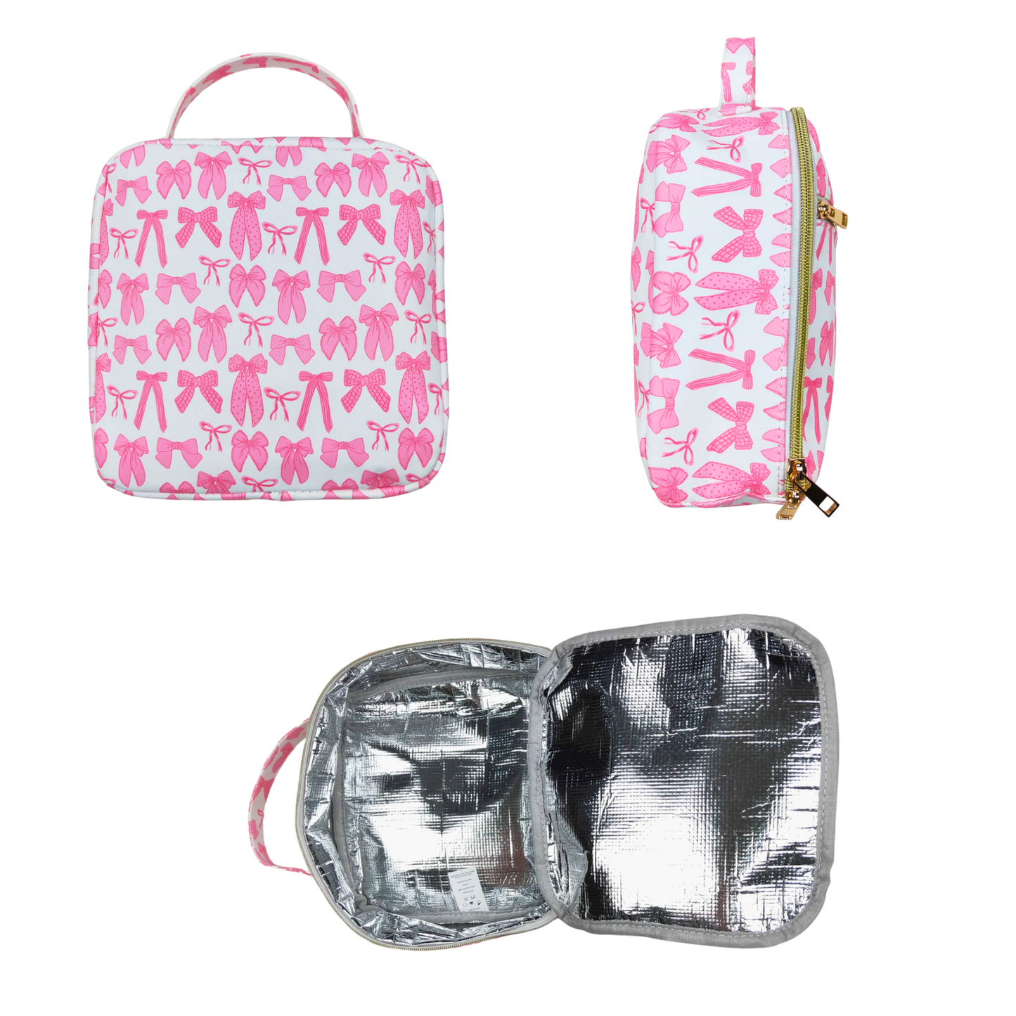 Matching Kids Backpack and Lunchbox Set for Kids – Toddler, Preschool, School, Pink Coquette Bows