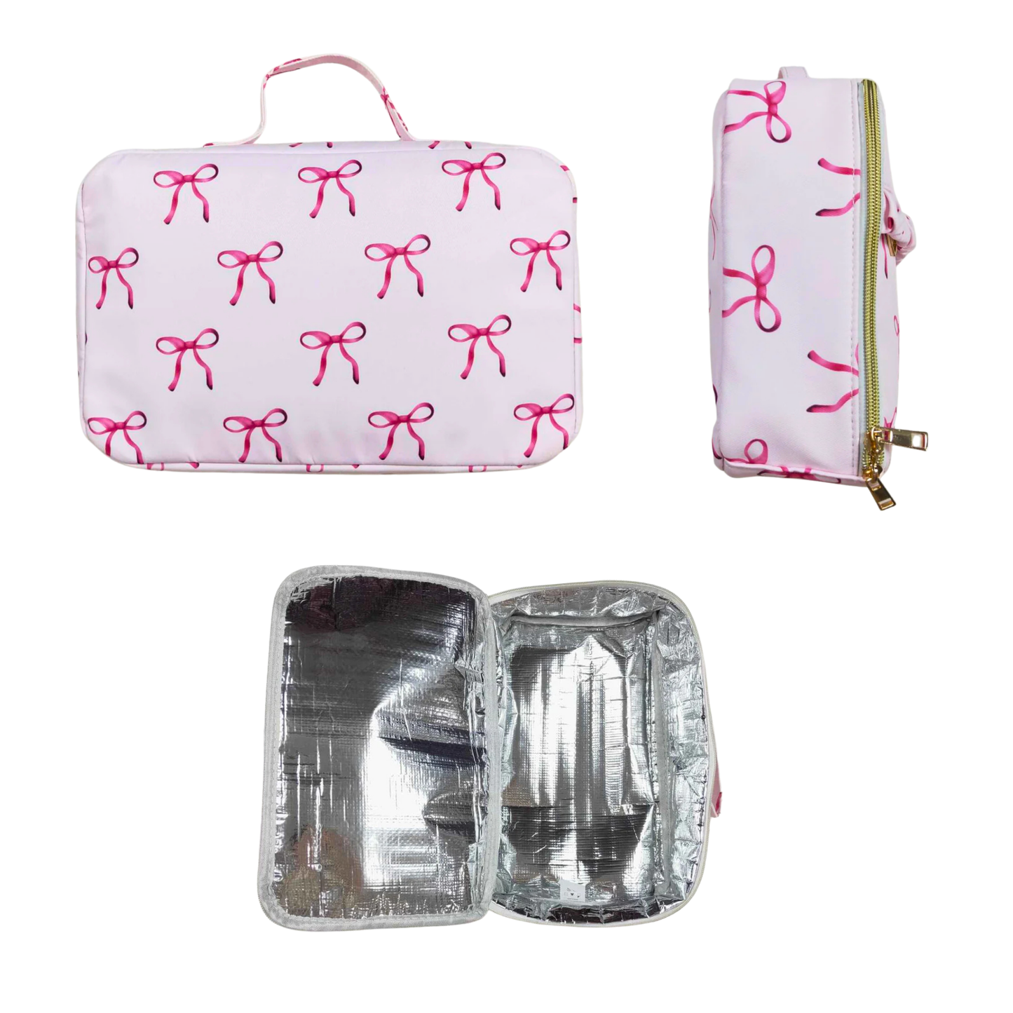Matching Kids Backpack and Lunchbox Set for Kids – Toddler, Preschool, School, Pink Coquette Bows