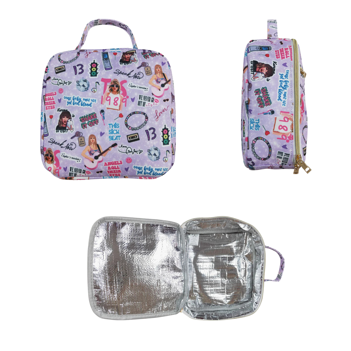 Matching Kids Backpack and Lunchbox Set for Kids – Toddler, Preschool, Singer Girl Purple
