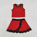 Solid Scalloped Girls Active Skort Set