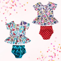 Magical Friends Peplum & Bummies Set