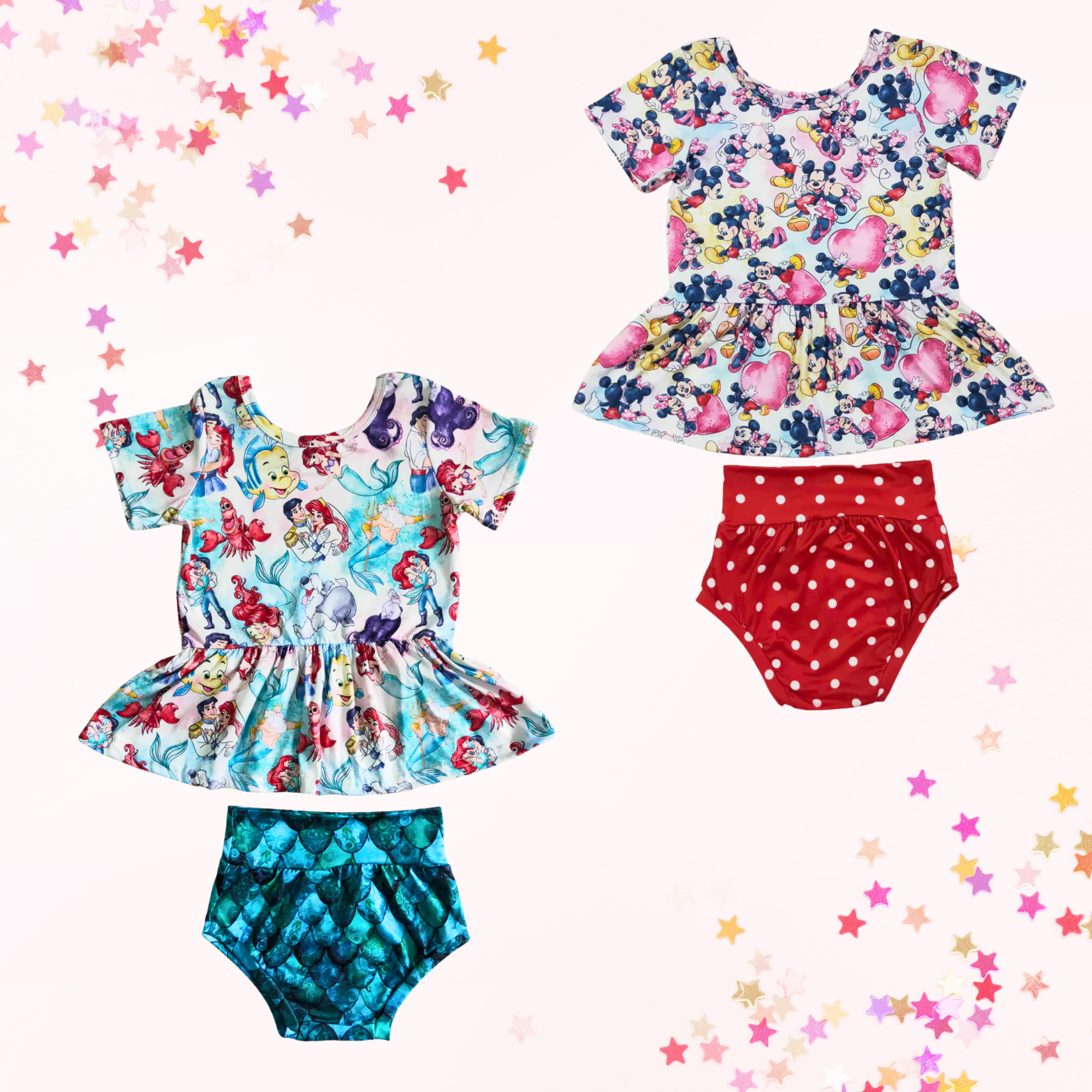 Magical Friends Peplum & Bummies Set