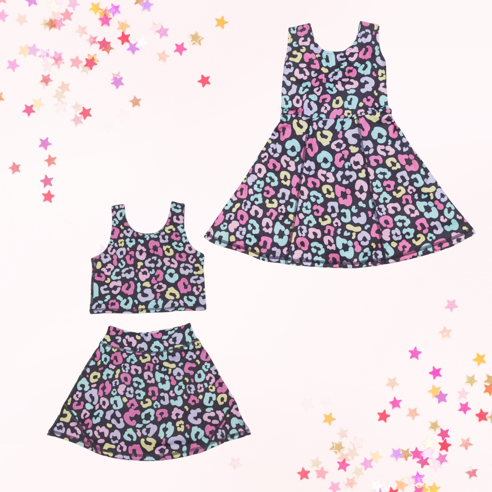 Neon Leopard Collection – Skort Set or Active Dress