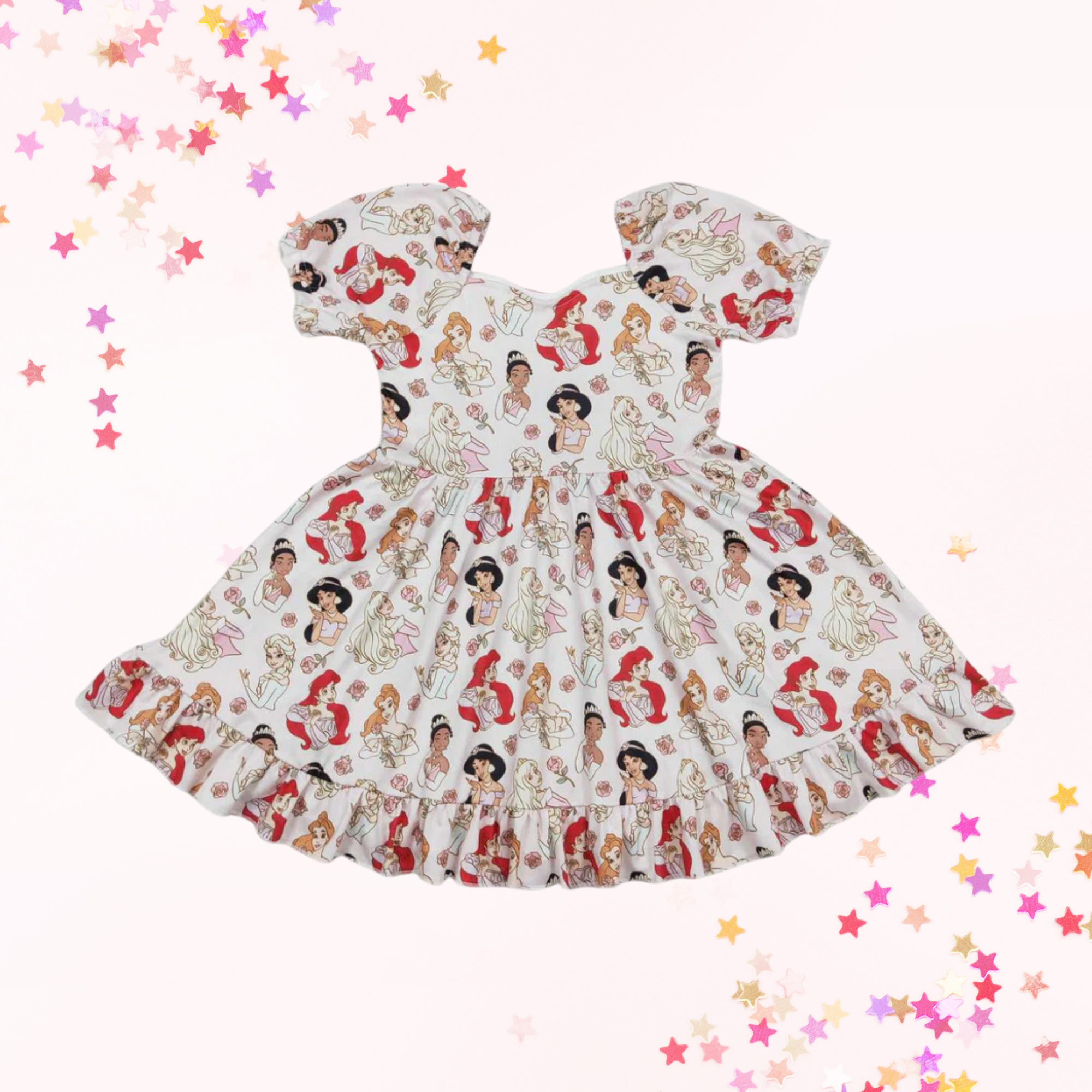 Enchanted Princess Cap Sleeve Twirl Dress