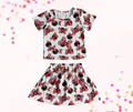 Red Mouse Bows Skirt Set