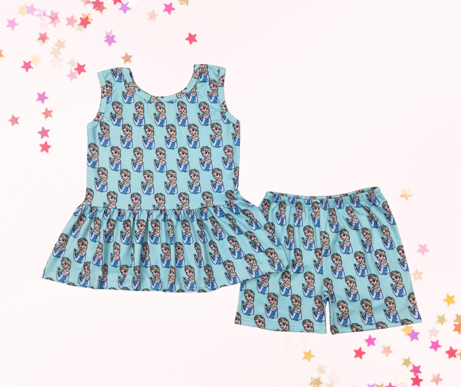 Ice Princess Top & Shorts Set