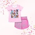 Princess Besties Gingham Shorts Set