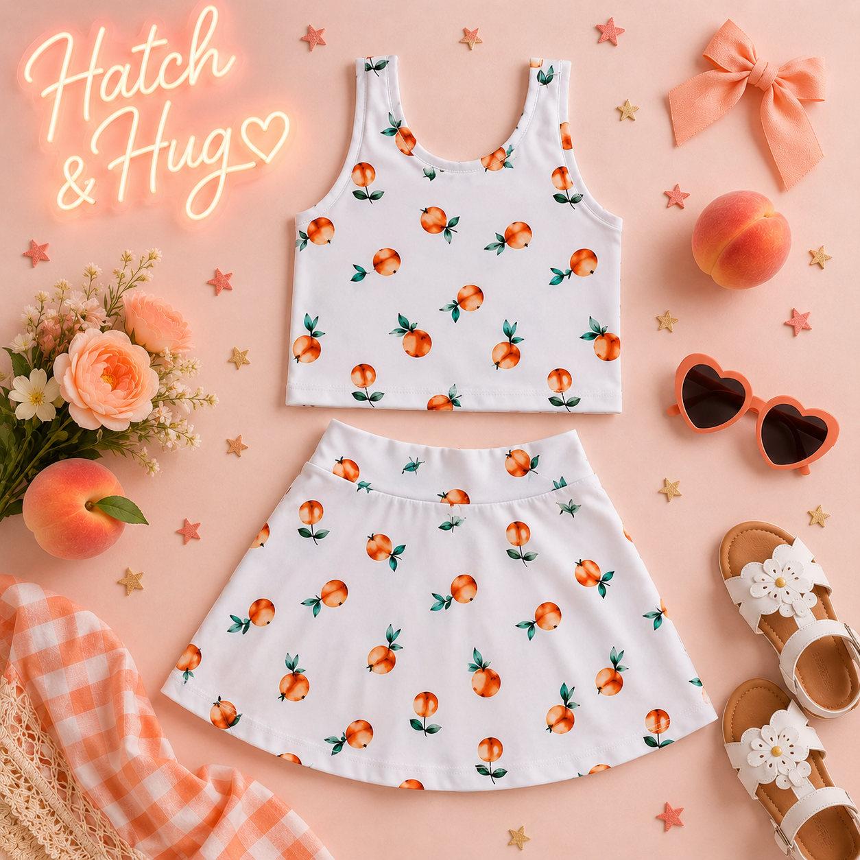 Peaches Girls Athletic Skort Set