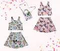 Retro mouse active skort set