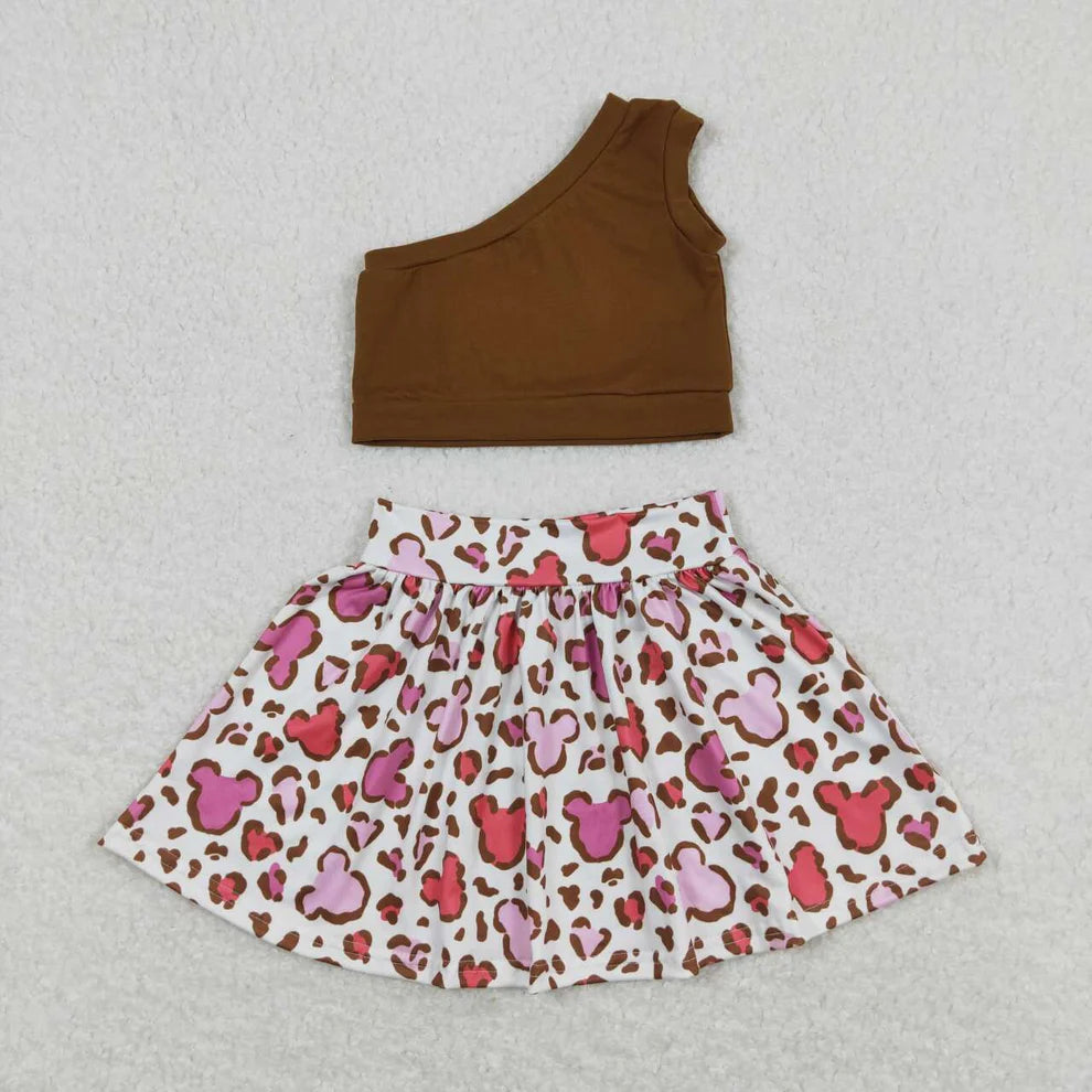 Girls One-Shoulder Skirt Set Collection