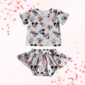 Pink Mouse Baby Skirted Bummie Set