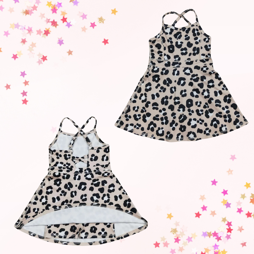 Leopard Active Collection – Skort Set or Crossback Dress