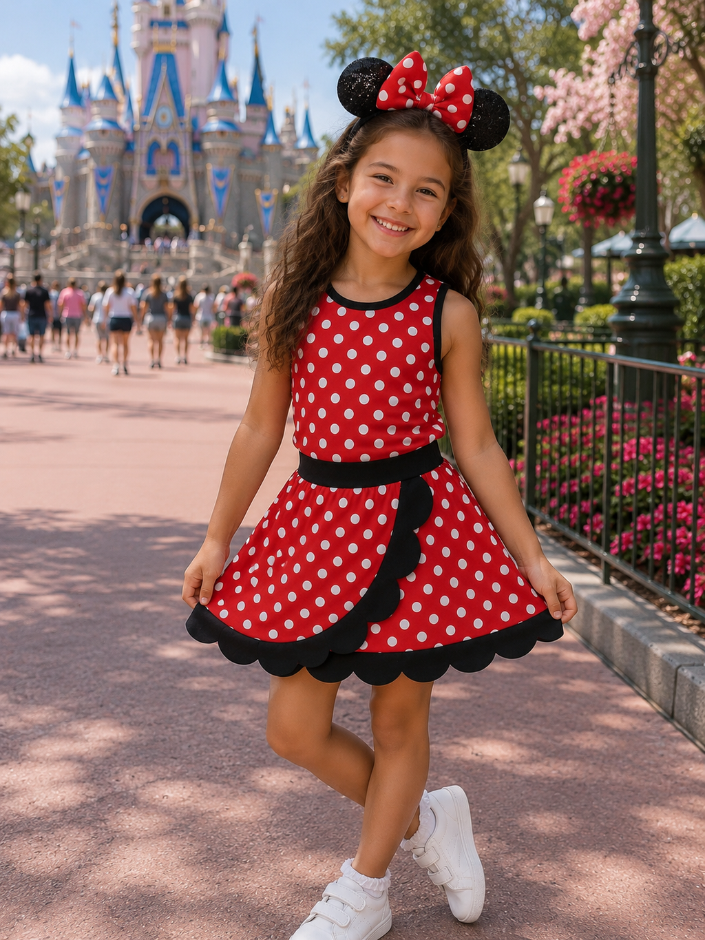Classic Polka Dot Scallop Skort Set