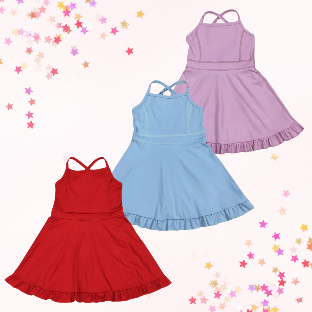 Solid Colored Active Crossback Dress