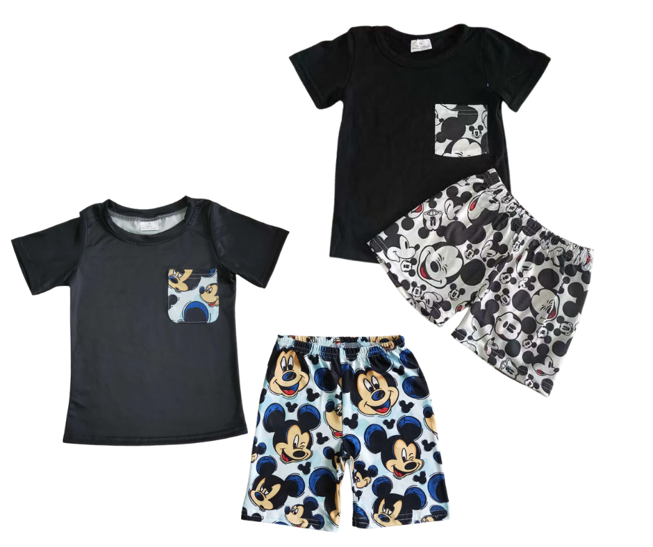 Boys Classic Mouse Character Short Set | 2 Colors
