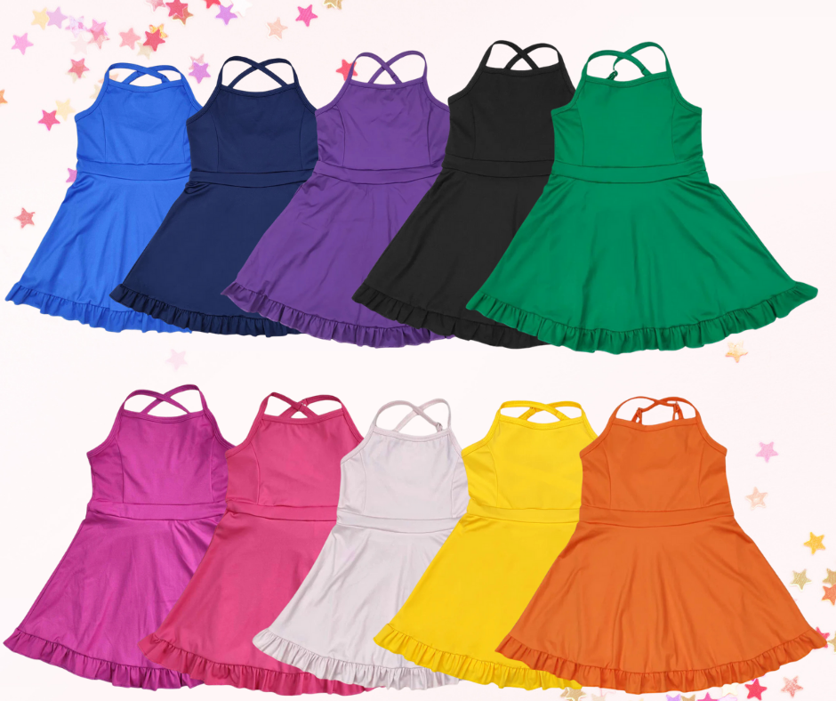 Solid Colored Active Crossback Dress