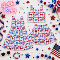Patriotic Coquette Flags & Bows Collection – Skort Set or Active Dress