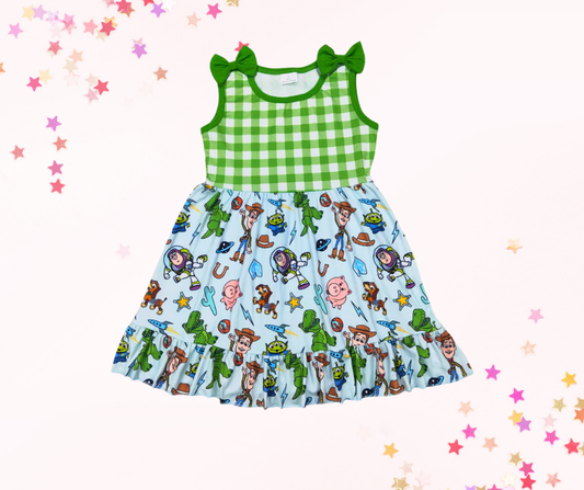Toys Inspired Girls Twirl Dress with Bows, Dress for Babies, Toddlers and Kids