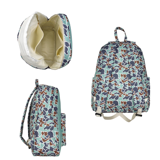 Matching Kids Backpack and Lunchbox Set for Kids – Toddler, Preschool, Embroidered Camo Duck