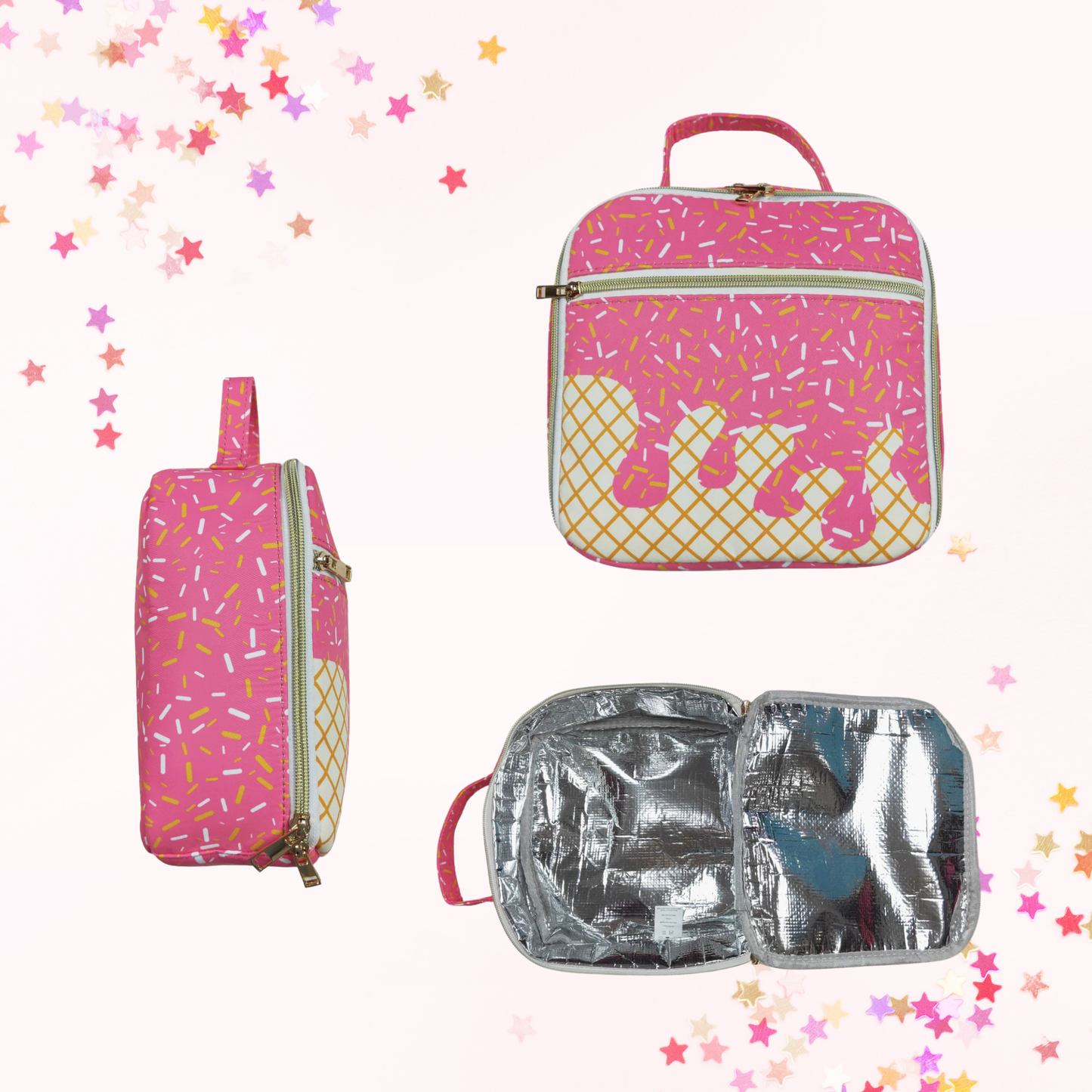 Matching Kids Backpack and Lunchbox Set for Kids – Toddler, Preschool, School, Pink or Blue Sprinkles