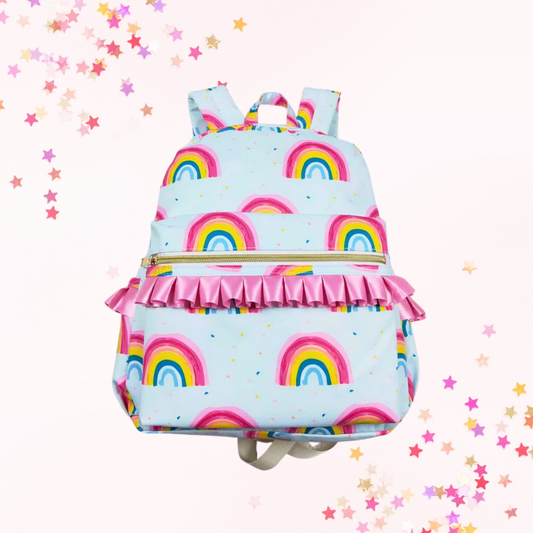 Kids Backpack for Kids – Toddler, Preschool, Pink Ruffle Rainbow