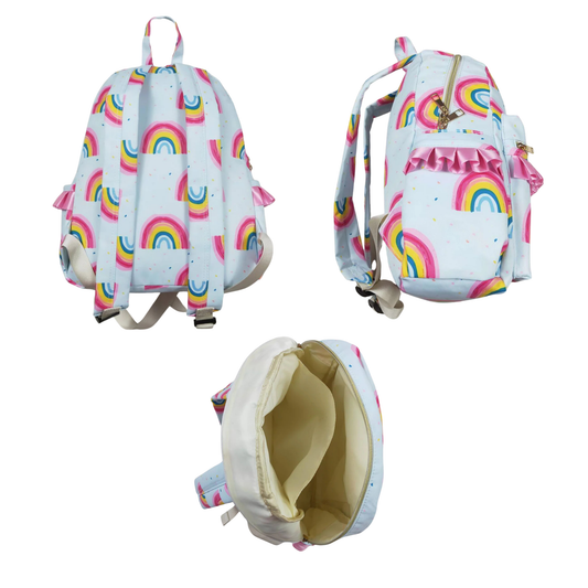 Kids Backpack for Kids – Toddler, Preschool, Pink Ruffle Rainbow
