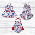 July 4th Patriotic Girls Outfit, USA Athleisure Dress, Romper & Jumpsuit, 4th of July Red White Blue Toddler and Kids Clothing