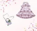 Girls Pink Athletic Dress with Shorts and Mini Park Purse – Coquette Bow Print, Toddler & Kids Dress