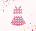 Skort set and mini purse, pink cheer, athletic skort, athleisure, kids clothing, top set
