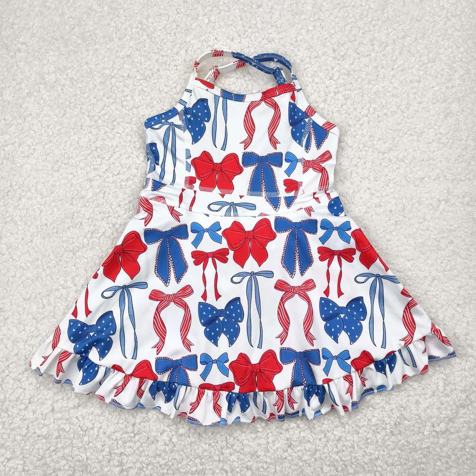 July 4th Patriotic Girls Outfit, USA Athleisure Dress, Romper & Jumpsuit, 4th of July Red White Blue Toddler and Kids Clothing