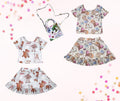 Retro ice princess and toys girls skort set, athleisure, kids clothing, summer clothes
