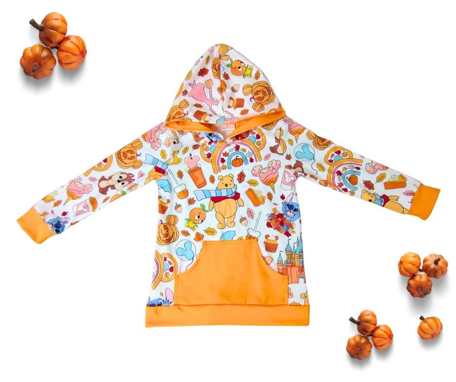 Fall Snacks Kids Outfit – Unisex Hoodie, Short Sleeve Tee, or Girls Tulle Dress – Autumn Clothing for Boys and Girls