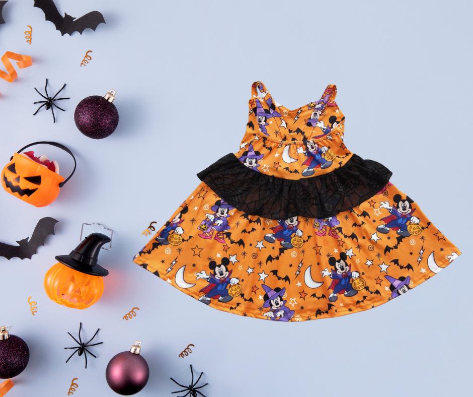 Baby & Girls Halloween Dress – Spooky Mouse Ears – Fall Outfit for Infants, Toddlers, and Kids