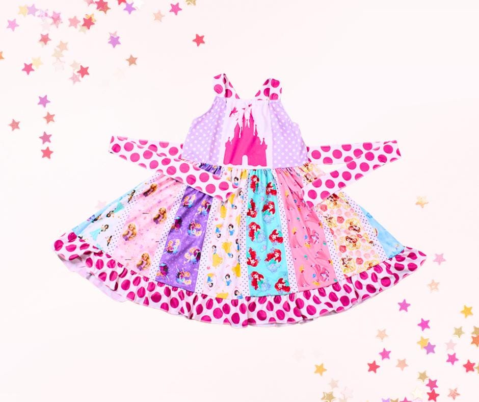 Girls Princess Dress – Baby, Toddler & Kids Sizes | Twirl Dress in 4 Styles for Birthday or Play