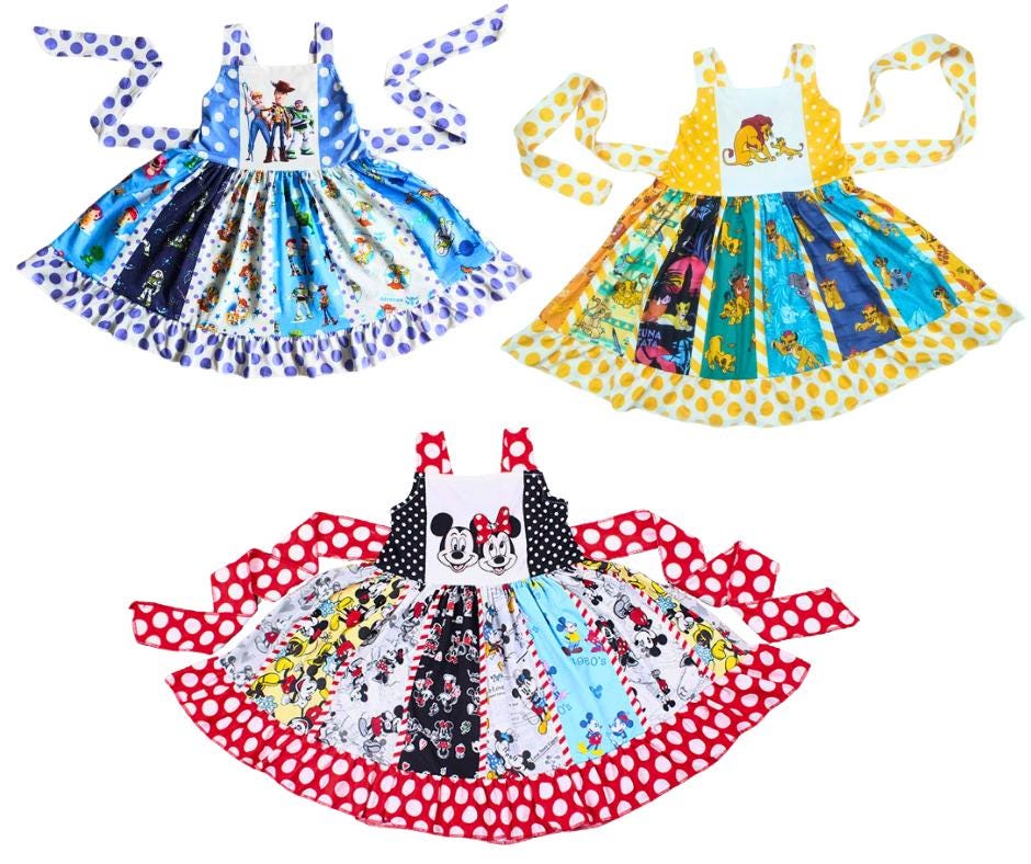 Character Twirl Dress - Baby, Toddler & Girl Sizes | Toy, Lion, Mouse-Inspired | 3 Fun Styles for Parks, Vacations and Parties