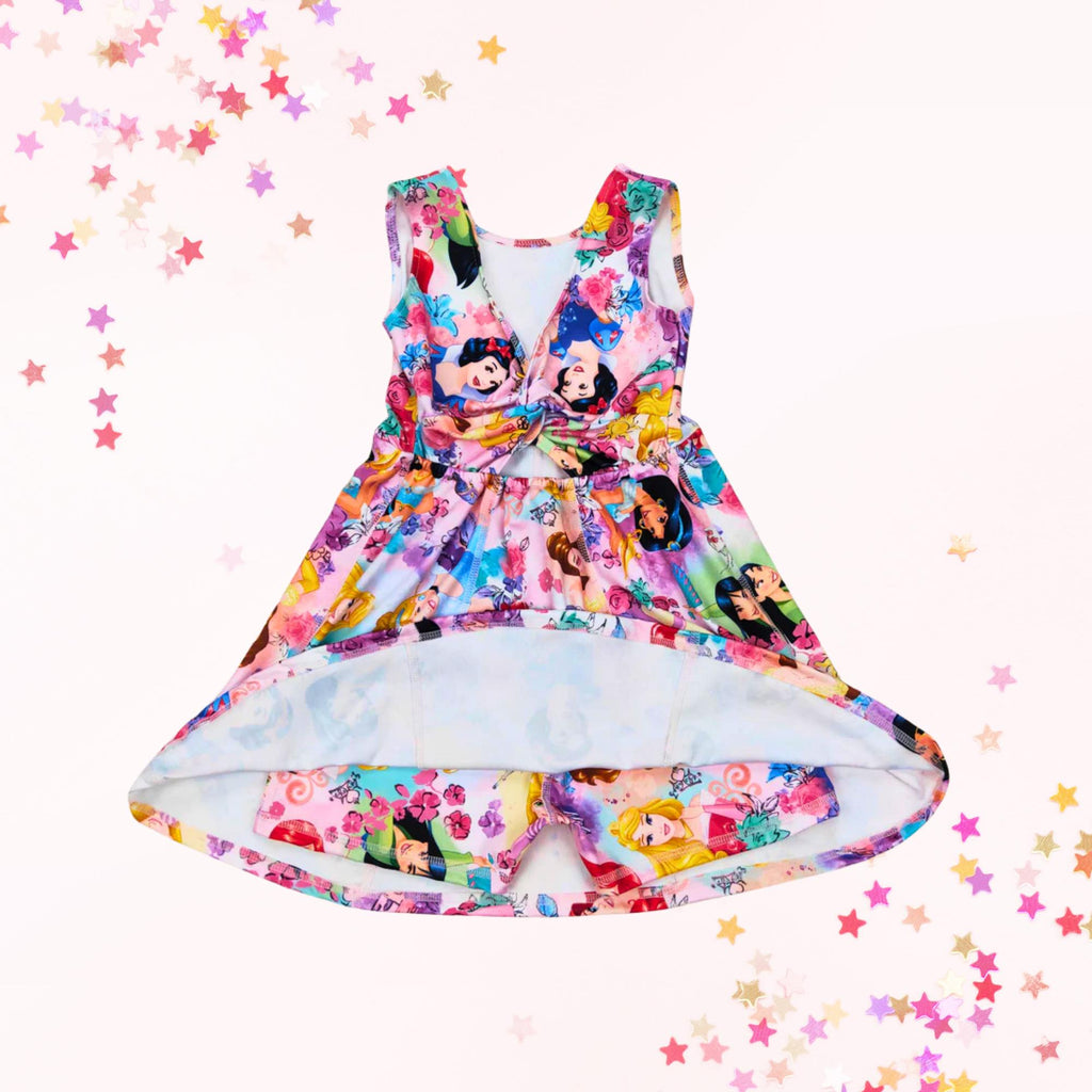 Pink princess girls athletic dress with shorts | athleisure, kids clothing, birthday dress