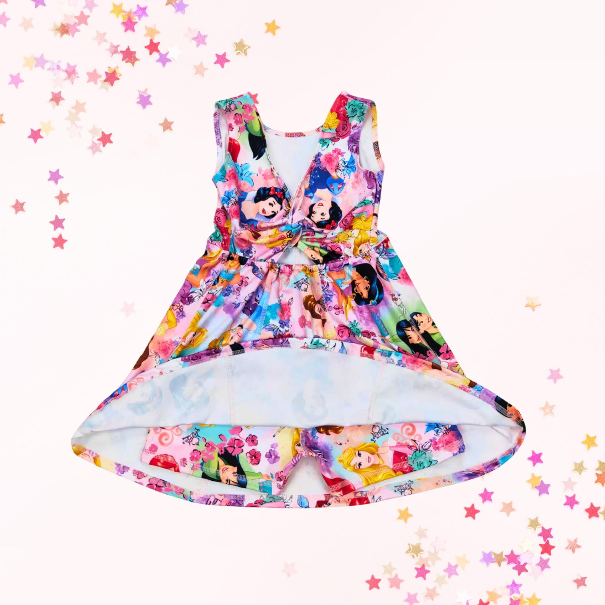 Pink princess girls athletic dress with shorts | athleisure, kids clothing, birthday dress