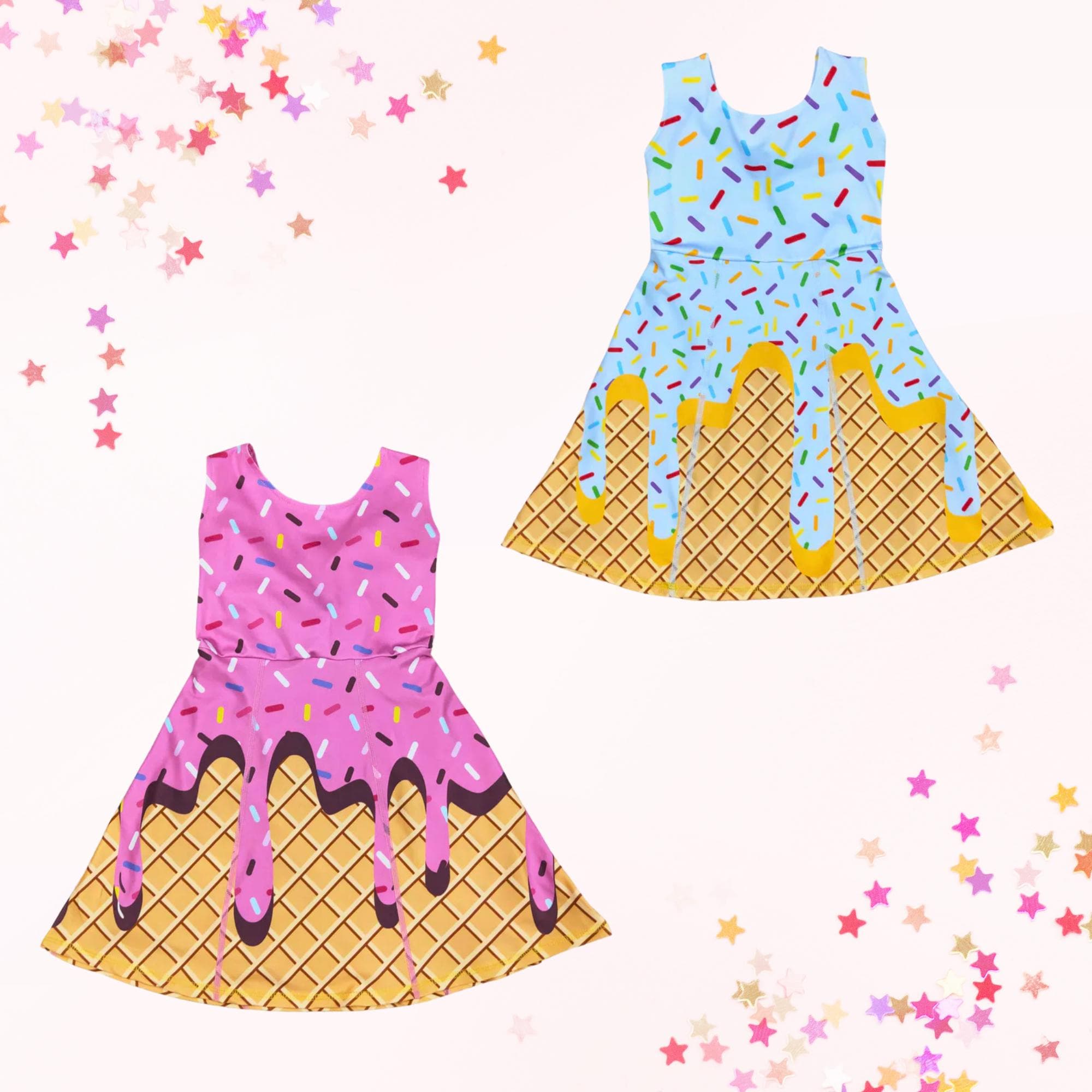 Ice cream sprinkles girls athletic dress with shorts | athleisure, kids clothing, birthday dress